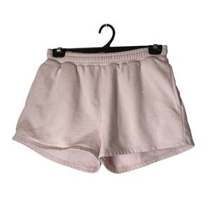 Ksubi 3 x 4 Trak Shorts Women Large Dusty Pink Cotton Fleece Athleisure Comfy